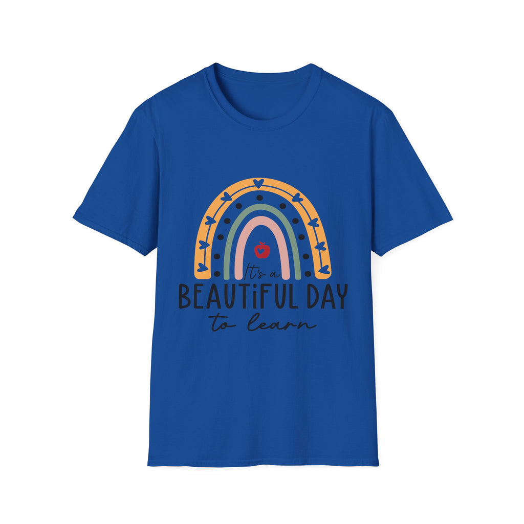 Teacher Rainbow T-Shirt — 'Beautiful Day to Learn' Tee