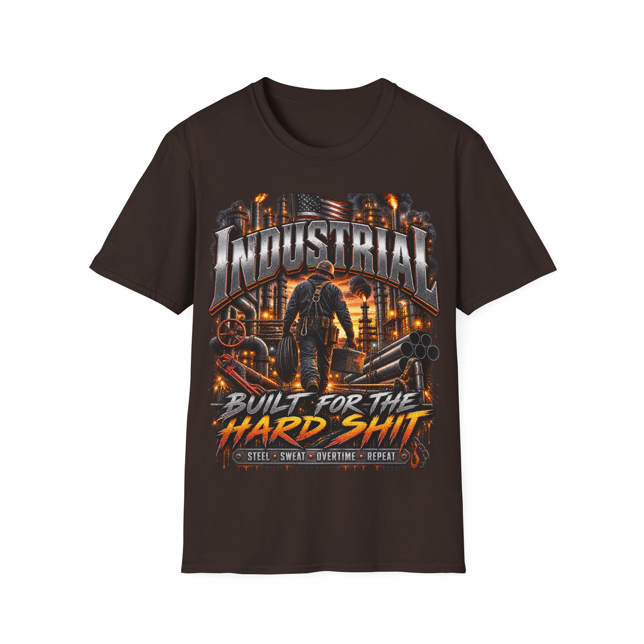 Industrial Worker T-Shirt — "Built for the Hard Shift" Graphic Tee