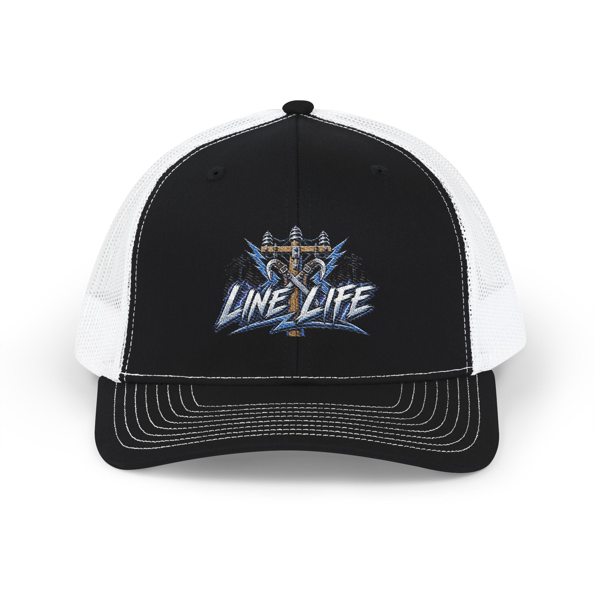 Line Life Snapback Trucker Cap – Vintage Fishing Graphic Mesh Hat
