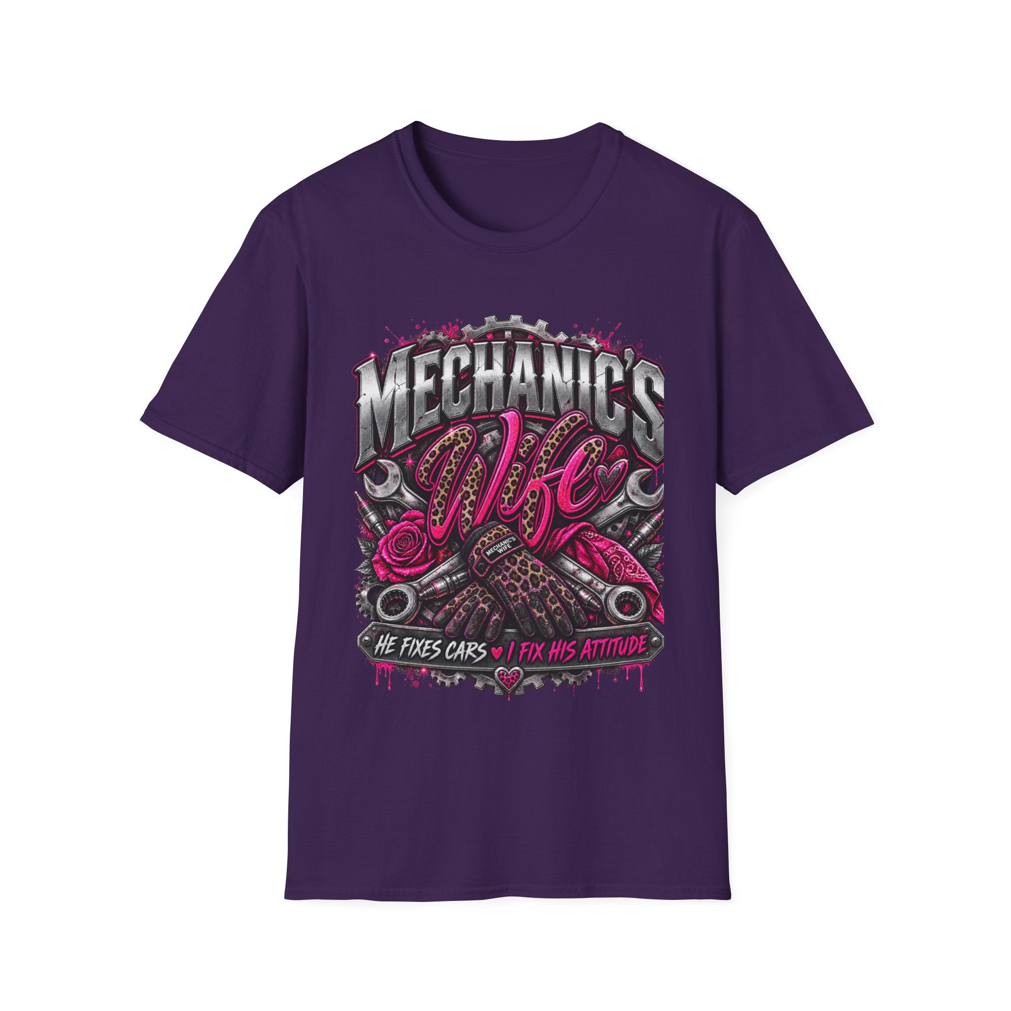Mechanic's Wife T-Shirt — Feminine Auto Shop Tee for Gearhead Partners
