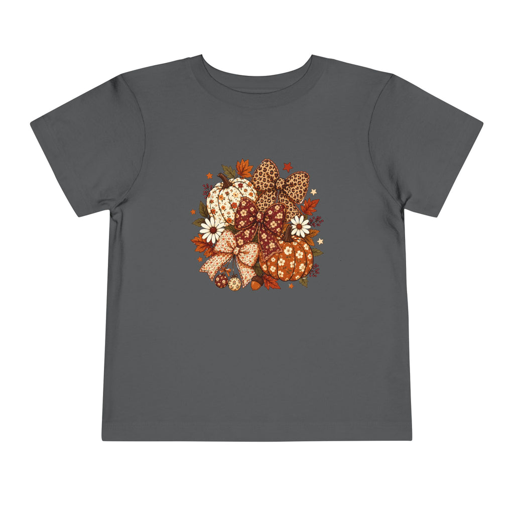 Toddler Tee — Autumn Leopard Floral Pumpkins Fall Bouquet