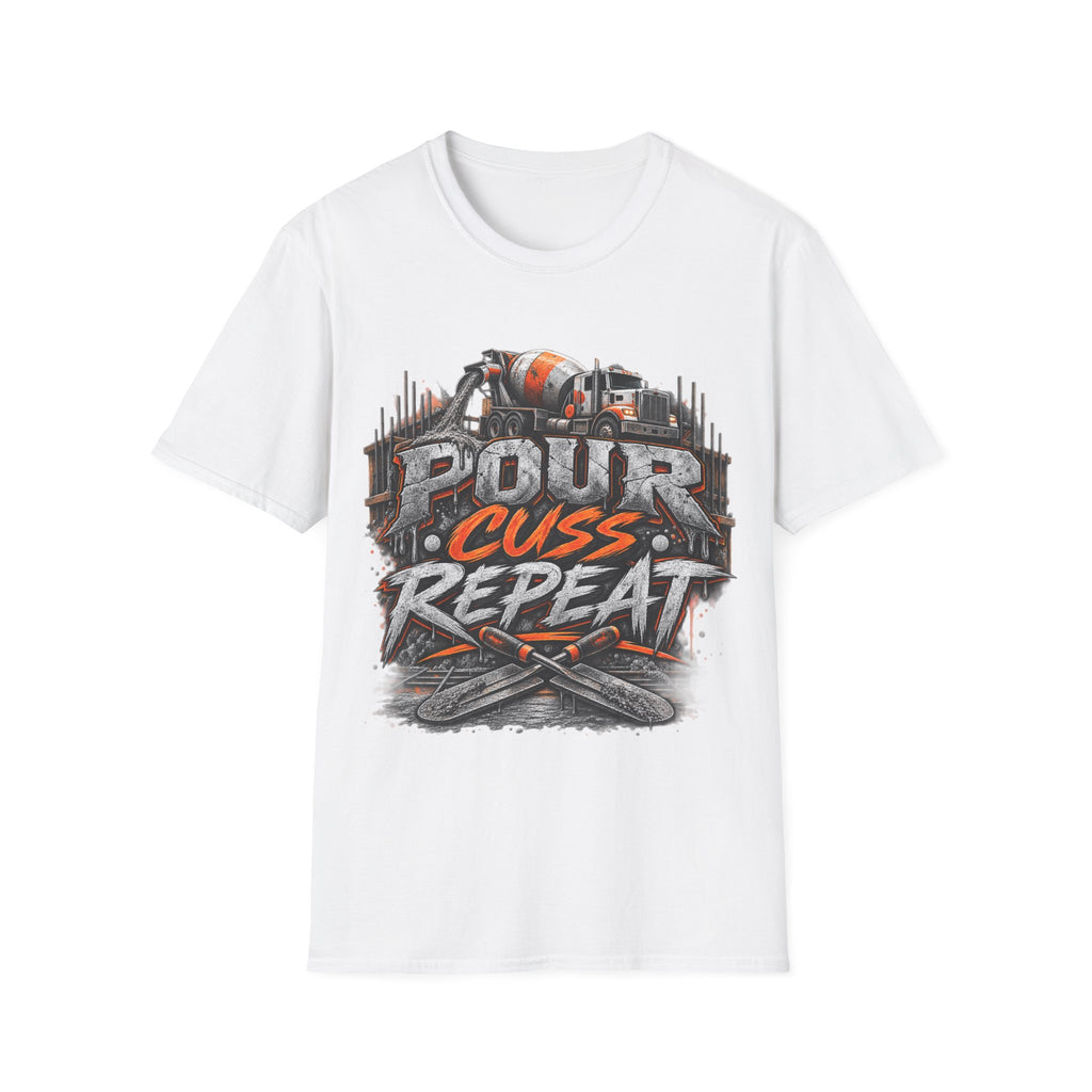 Pour Cuss Repeat Concrete Mixer T-Shirt