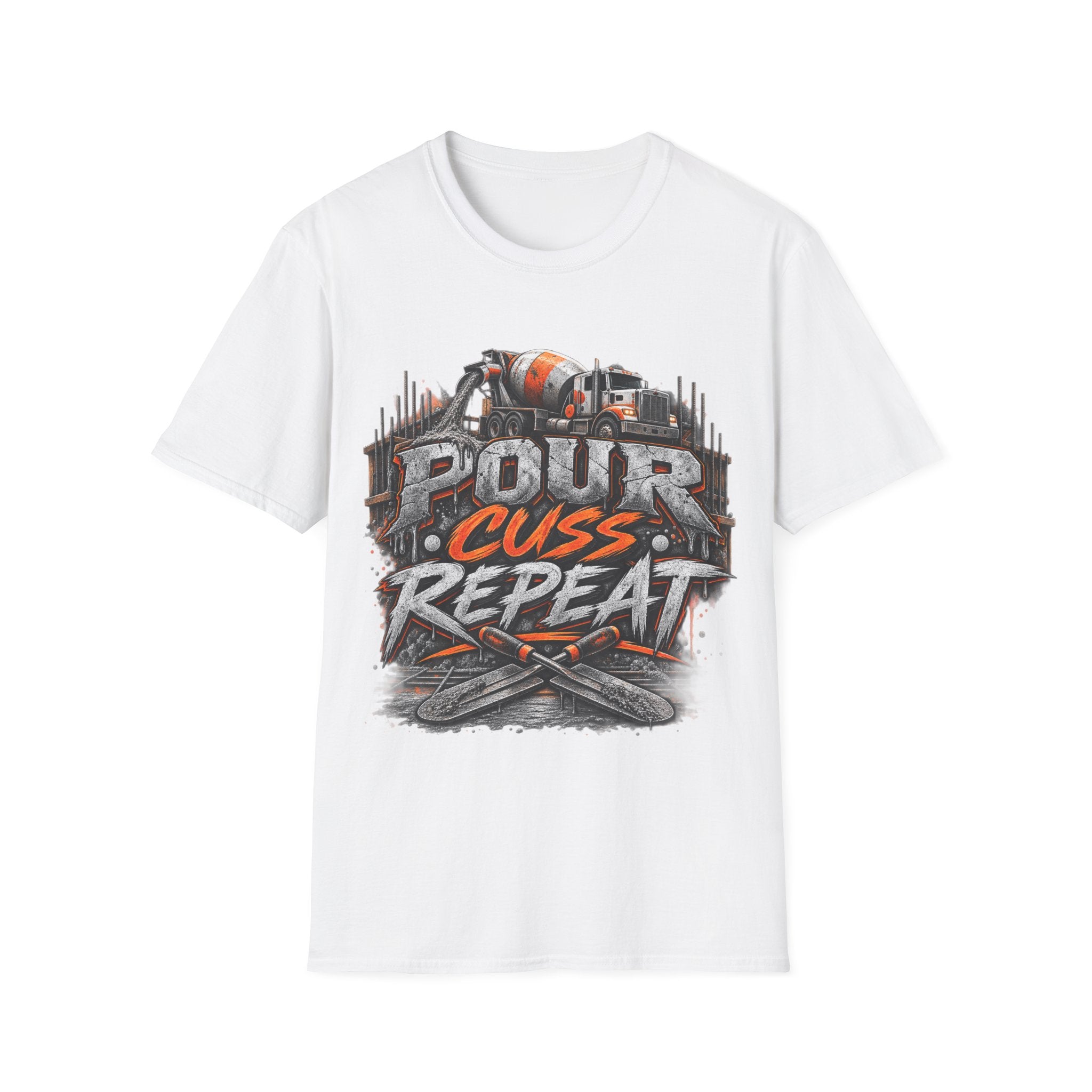Pour Cuss Repeat Concrete Mixer T-Shirt