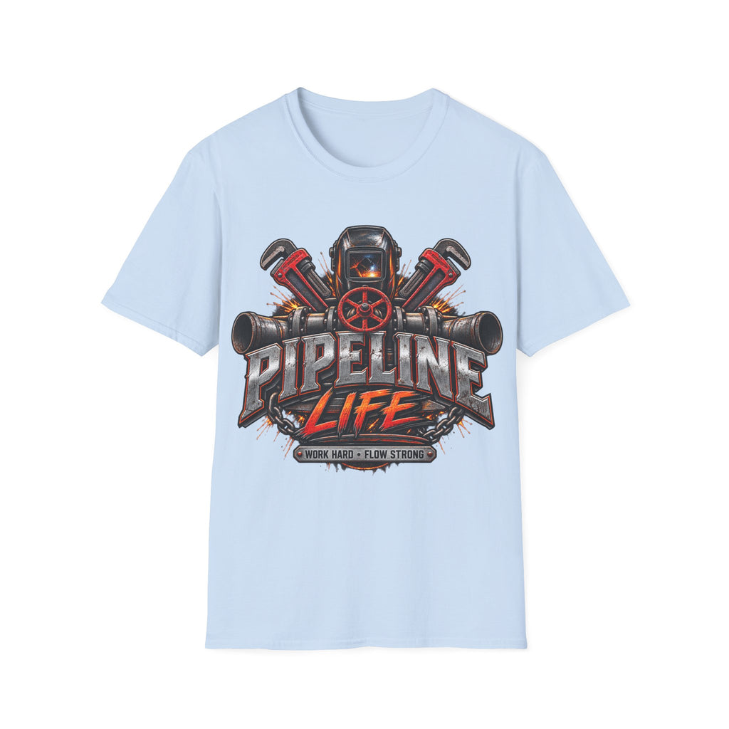 Pipeline Life T-Shirt — Industrial Welding & Pipefitting Crew Tee