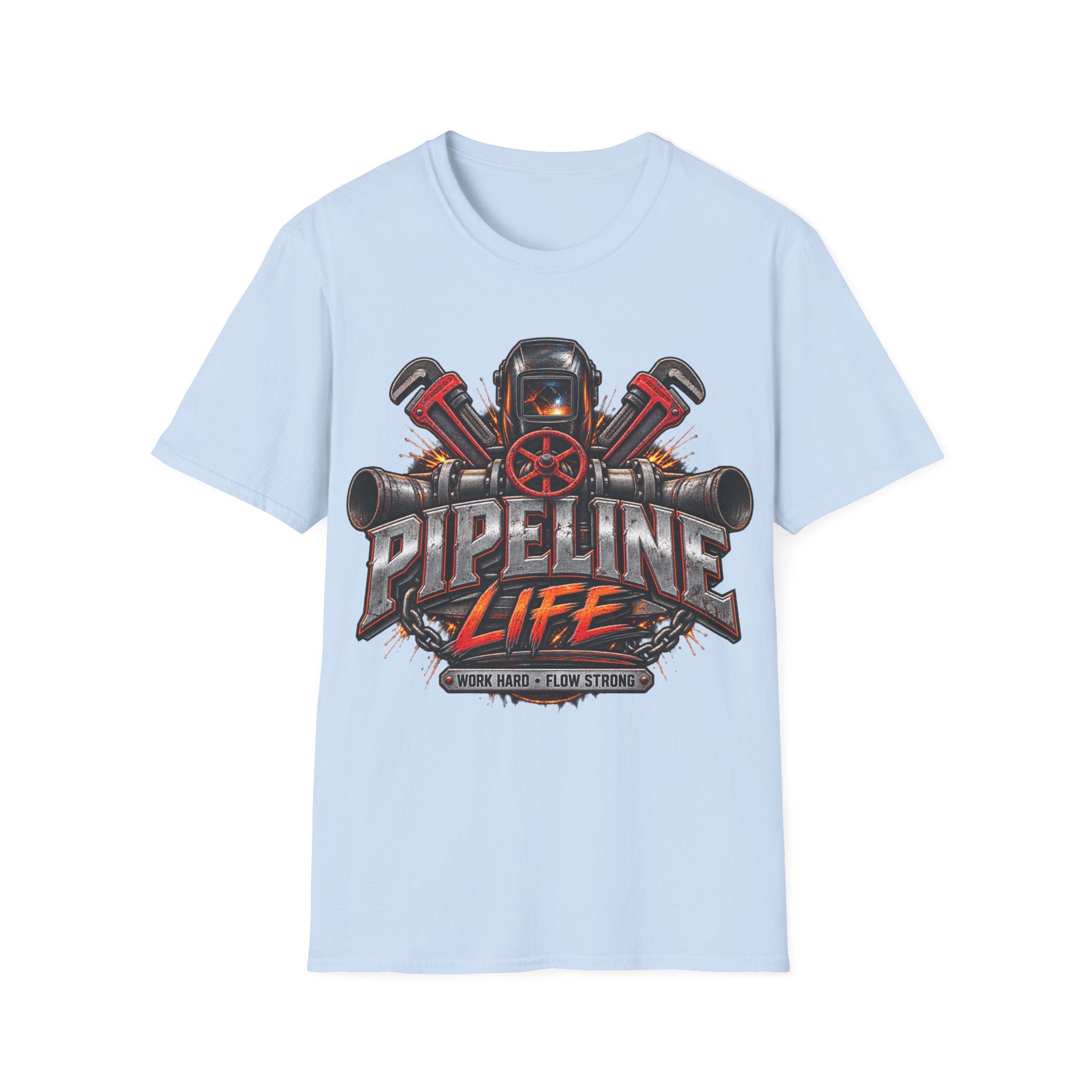 Pipeline Life T-Shirt — Industrial Welding & Pipefitting Crew Tee