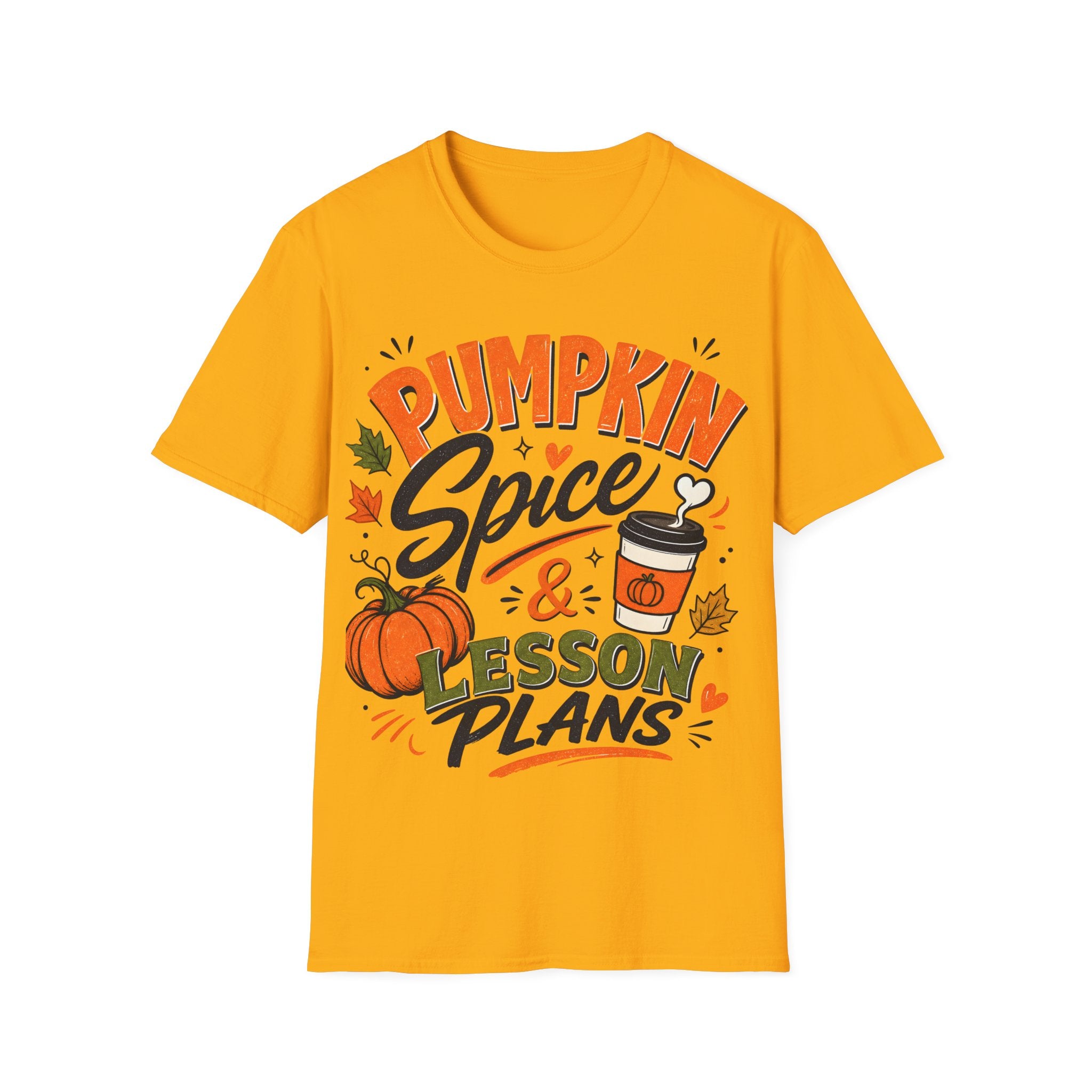 Pumpkin Spice & Lesson Plans T-Shirt — Cozy Fall Teacher Shirt