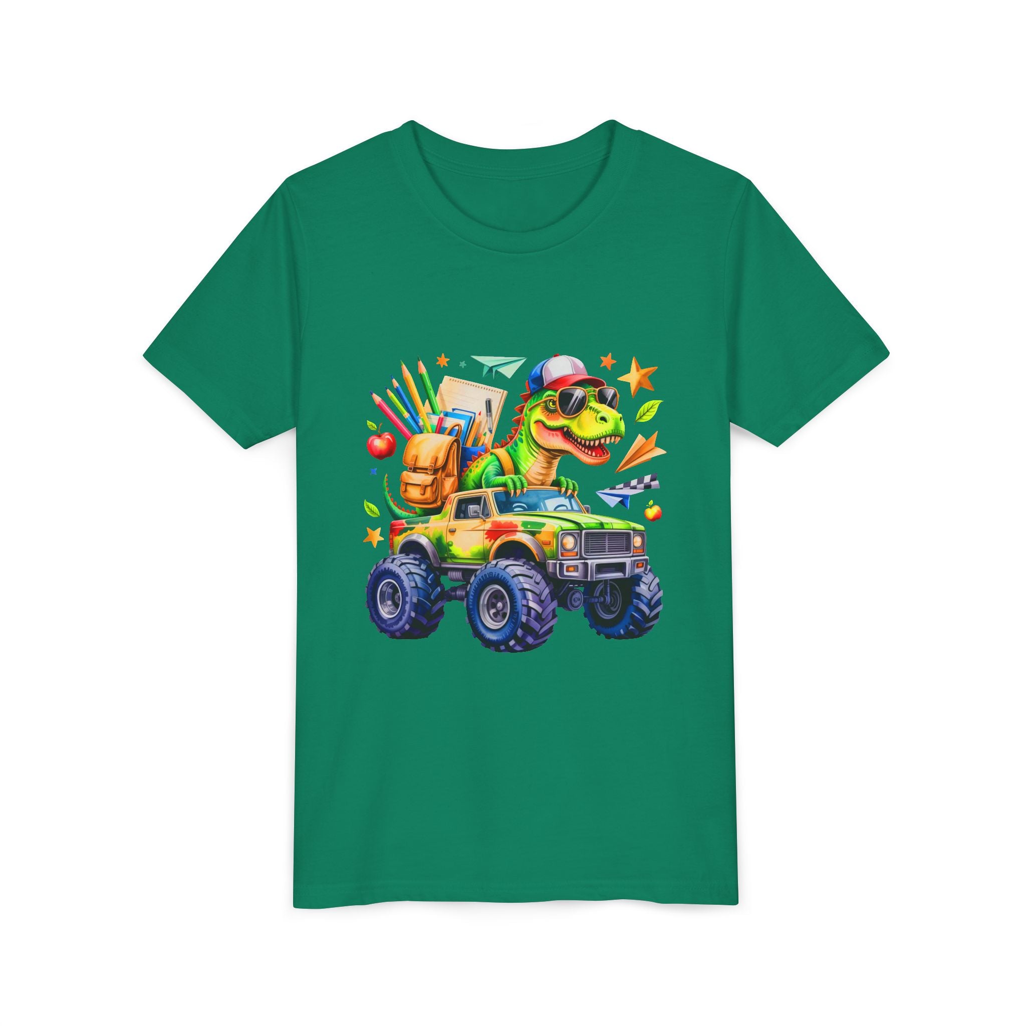 Dino School Monster Truck Kids Tee