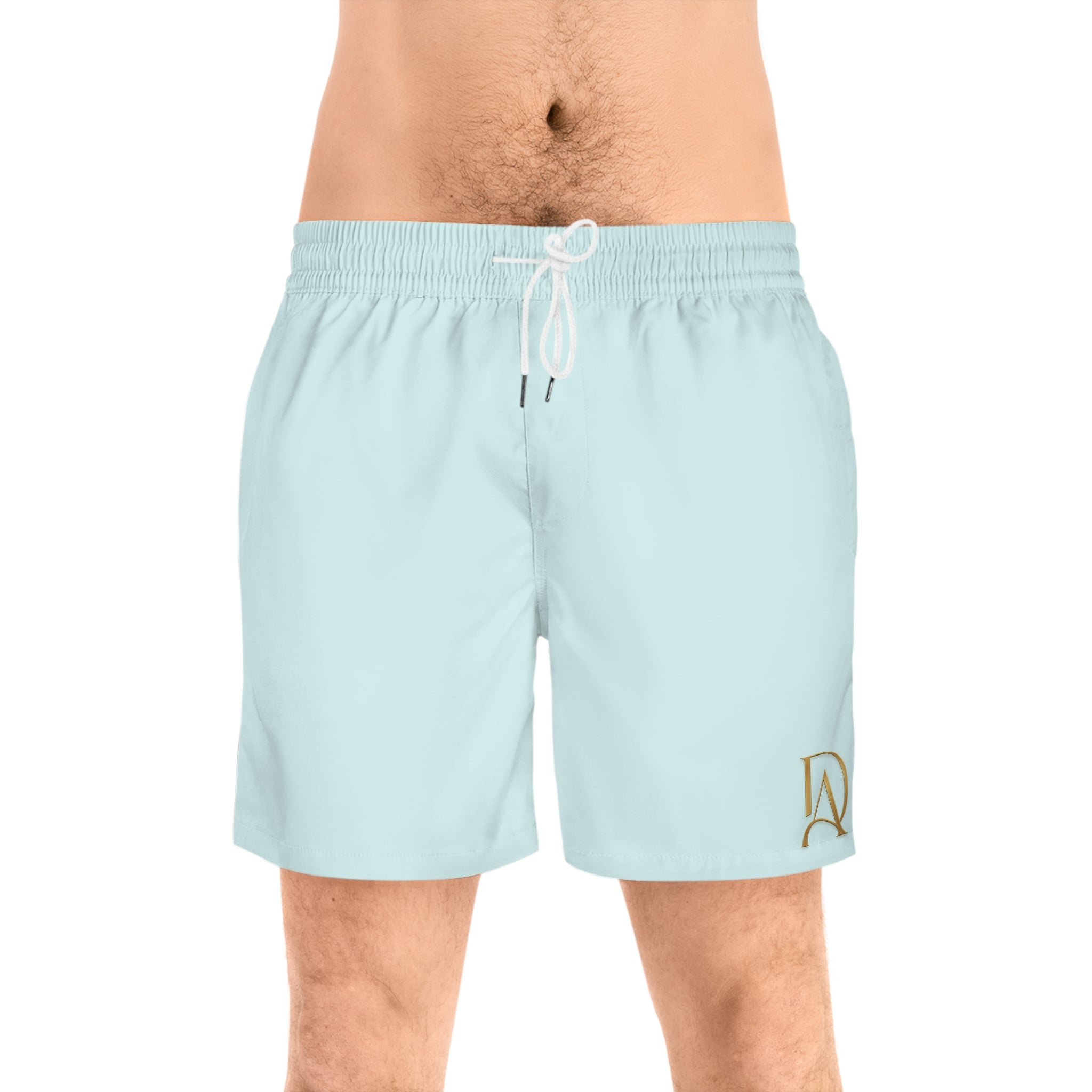 Men's light blue Swim Shorts — Mid-Length Beach Trunks