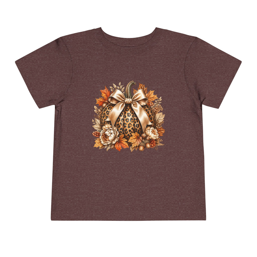 Toddler Tee — Leopard Pumpkin Fall Floral Design