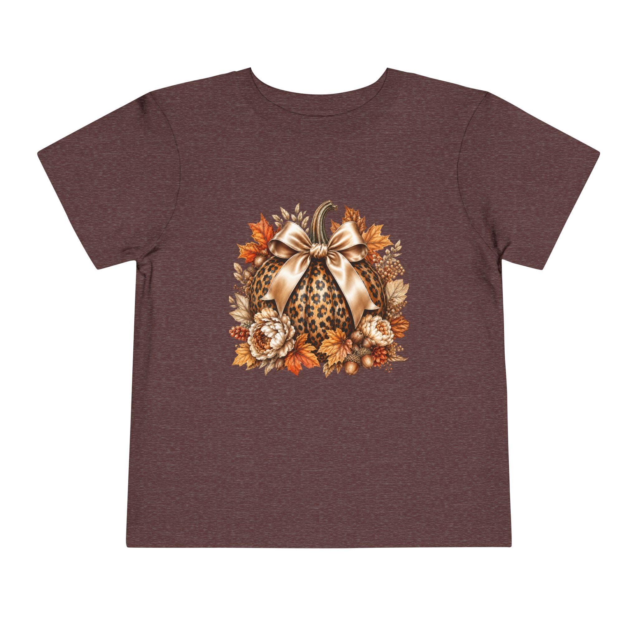 Toddler Tee — Leopard Pumpkin Fall Floral Design