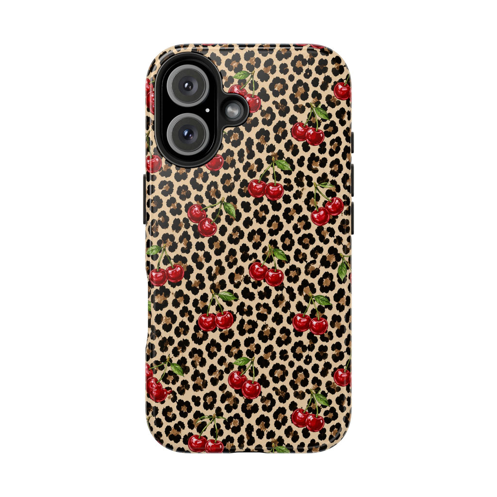 Cherry Leopard Tough Phone Case