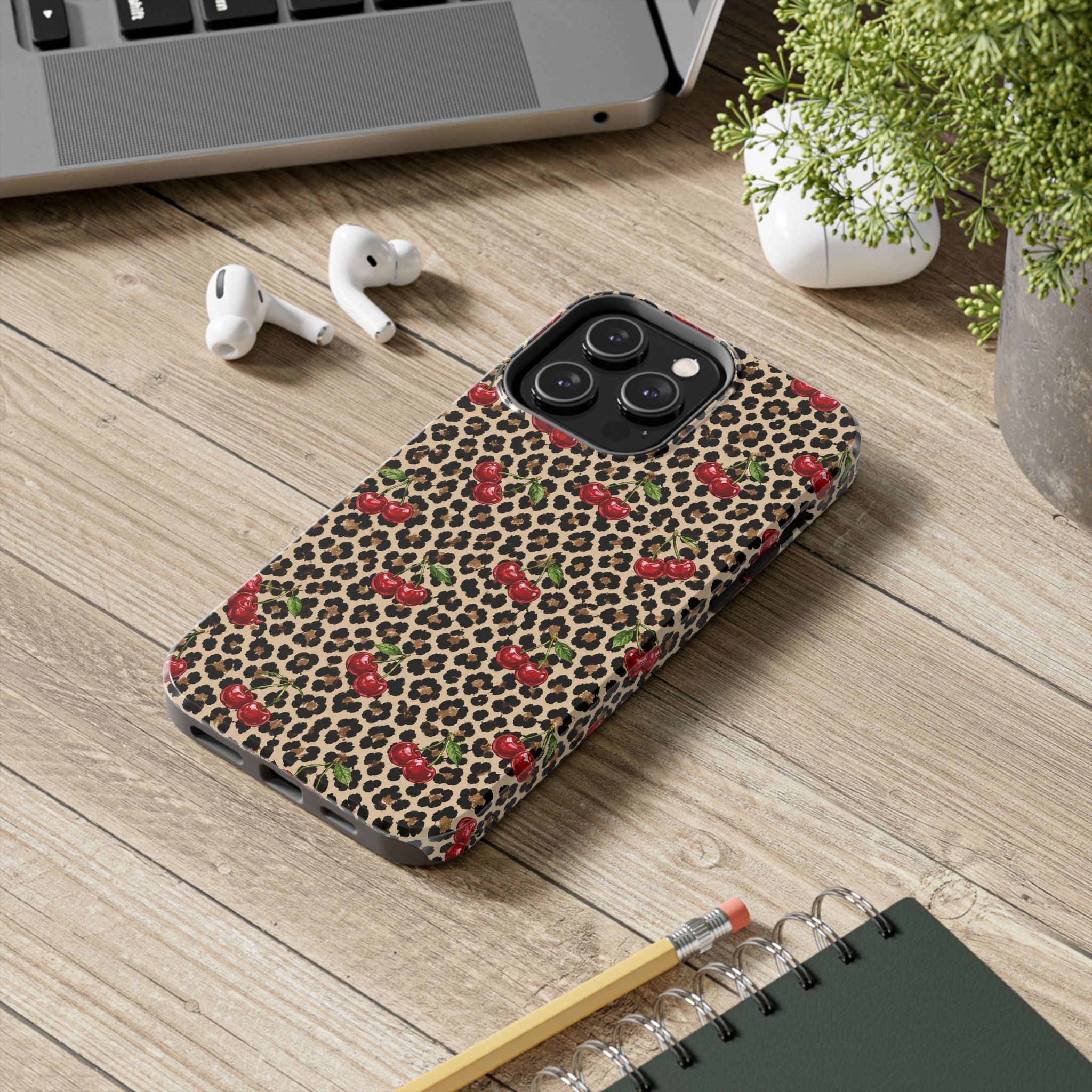 Cherry Leopard Tough Phone Case