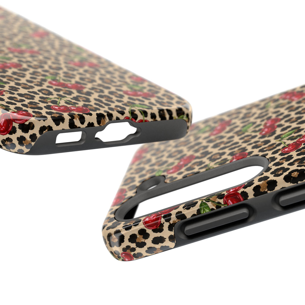 Cherry Leopard Tough Phone Case