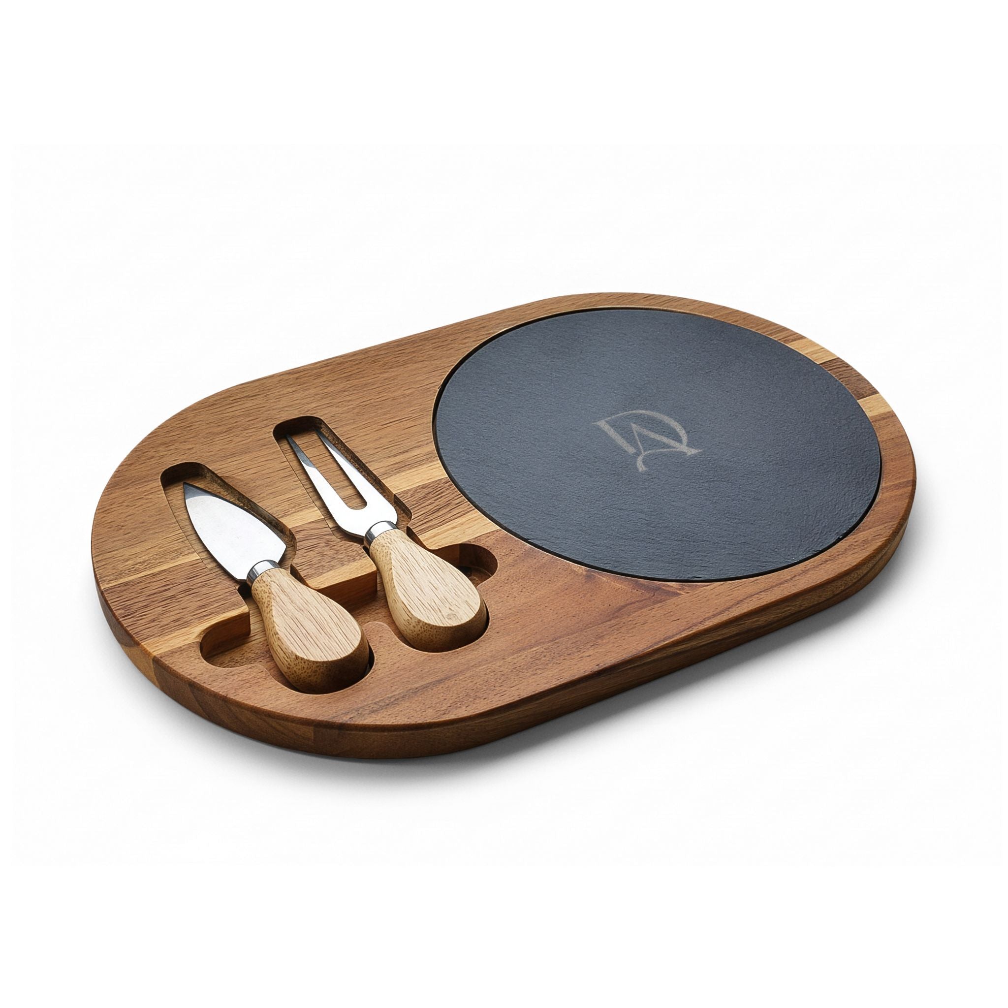 Engraved Charcuterie Board with Slate Insert