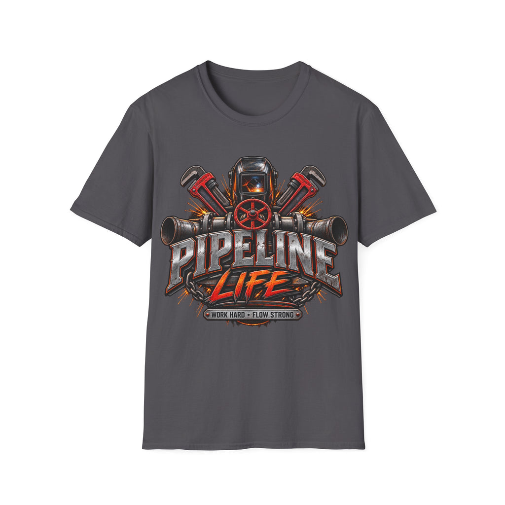 Pipeline Life T-Shirt — Industrial Welding & Pipefitting Crew Tee
