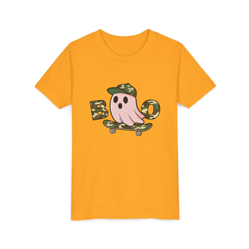 Youth Tee — Camo Skate Ghost “Boo” Graphic Tee