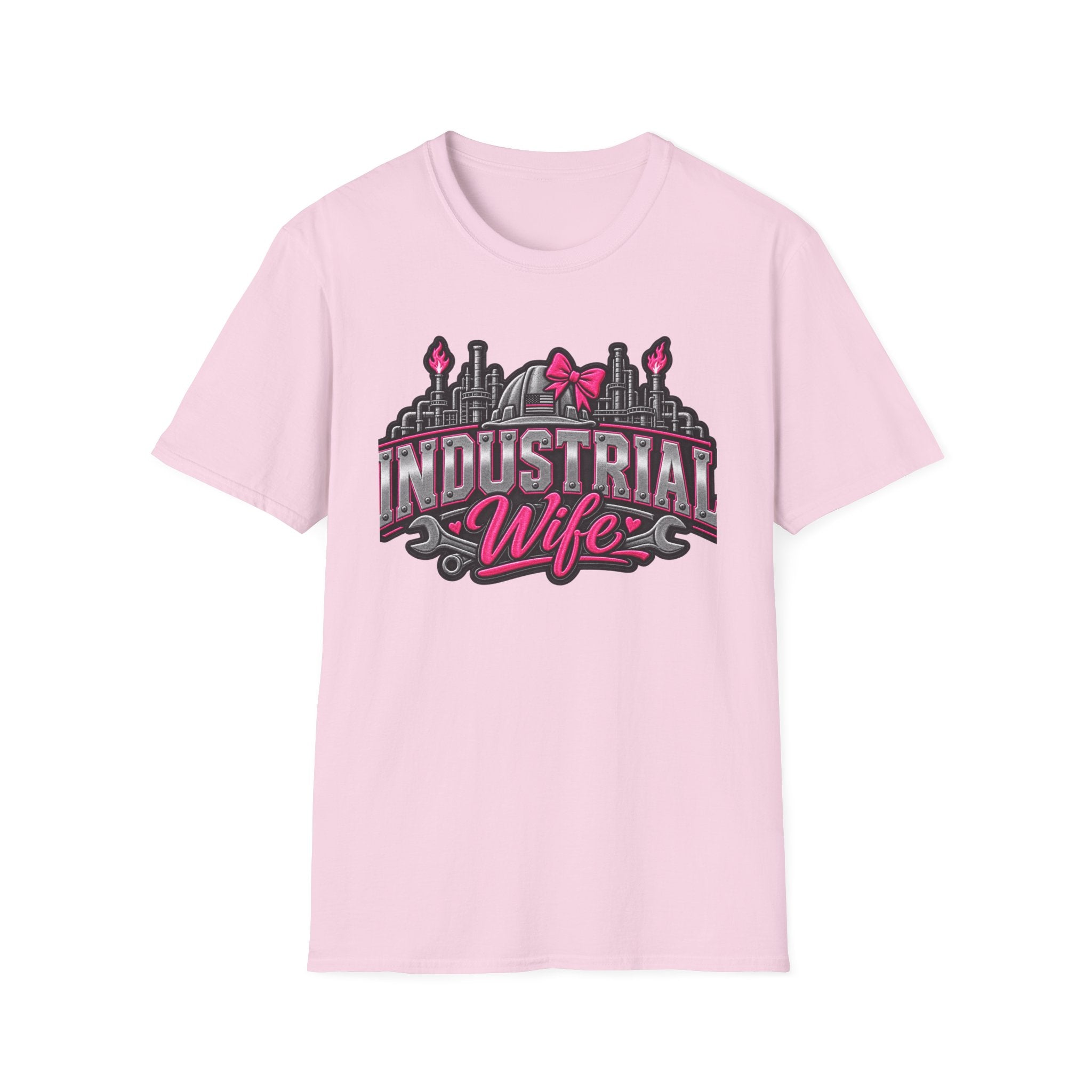 Industrial Wife T-Shirt — Pink Bow Steel Mill Apparel