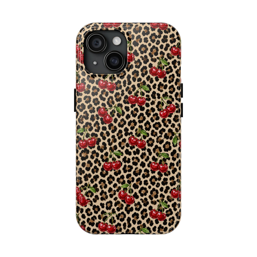 Cherry Leopard Tough Phone Case
