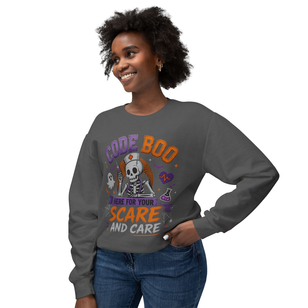 Nurse Skeleton 'Code Boo' Sweatshirt