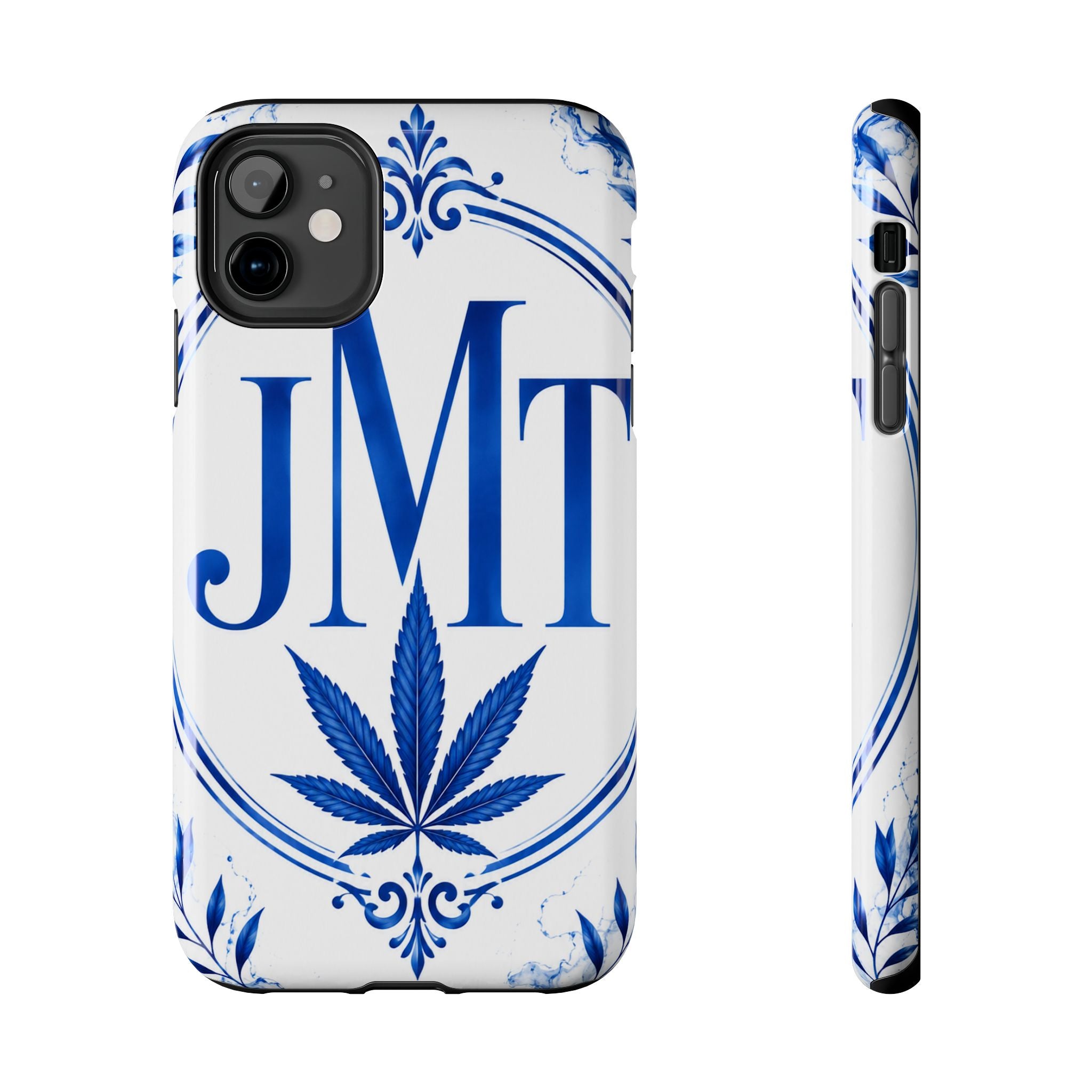 Phone Case — Blue Monogram ‘JMT’ with Leaf Emblem
