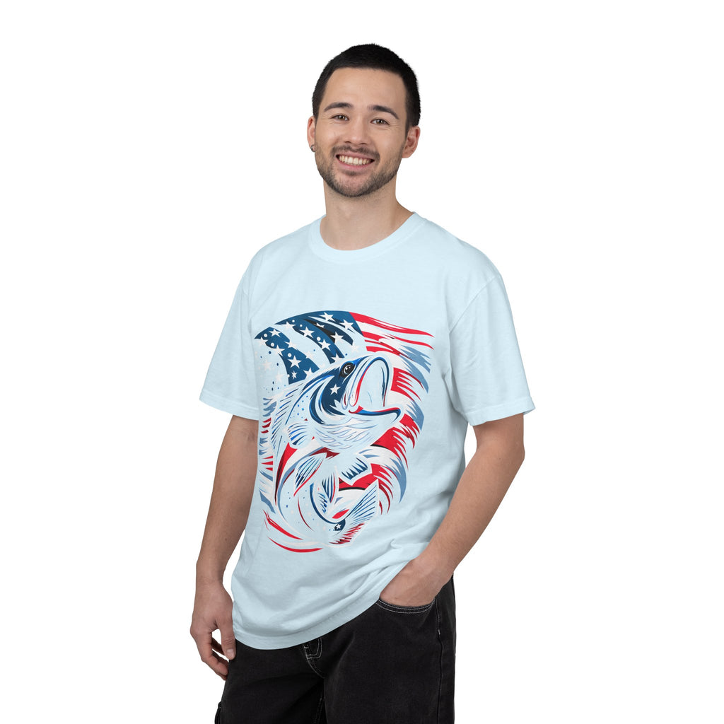 American Flag Bass T-Shirt — Patriotic Fishing Tee