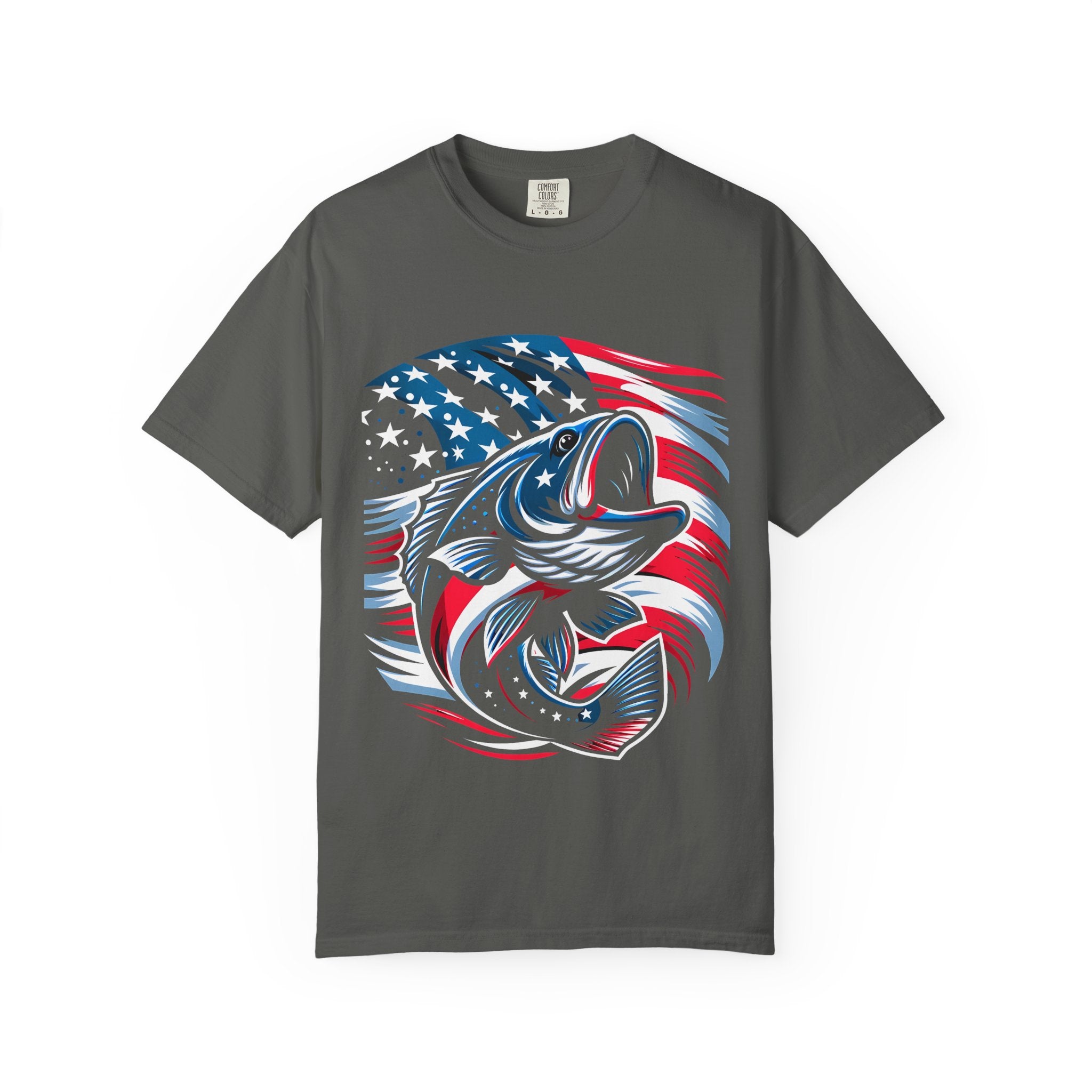American Flag Bass T-Shirt — Patriotic Fishing Tee