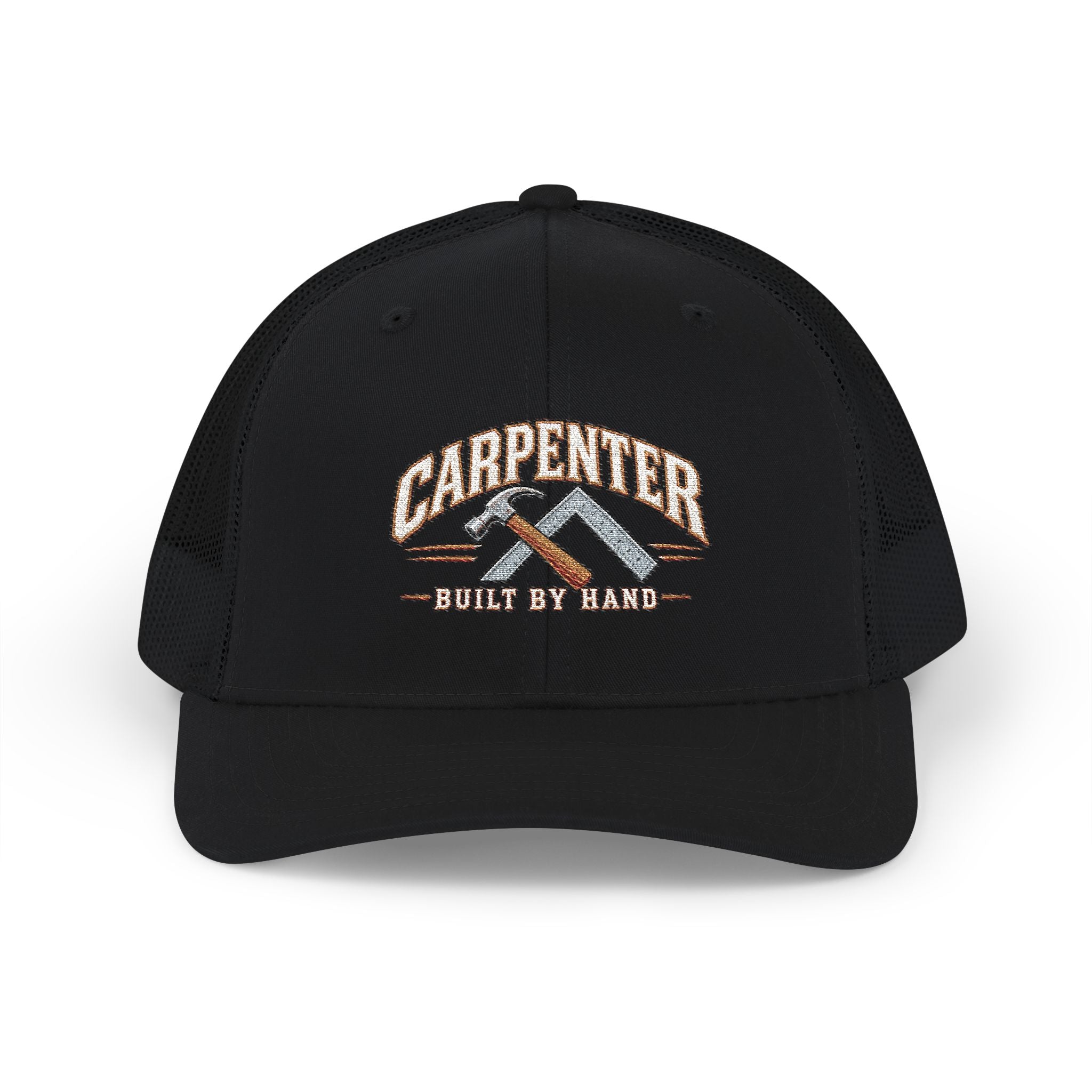 Carpenter Trucker Cap – 'Built By Hand' Embroidered Snapback