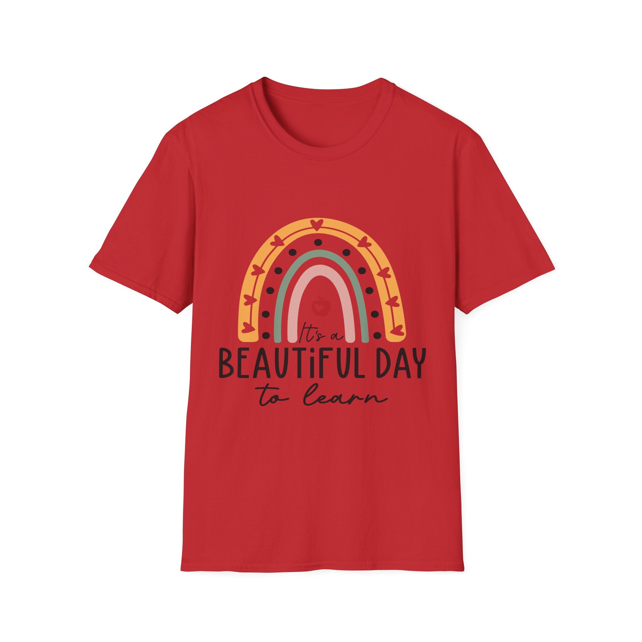 Teacher Rainbow T-Shirt — 'Beautiful Day to Learn' Tee