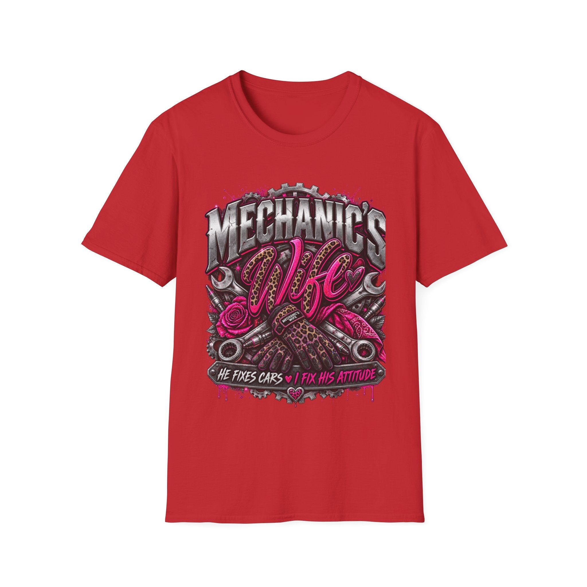 Mechanic's Wife T-Shirt — Feminine Auto Shop Tee for Gearhead Partners