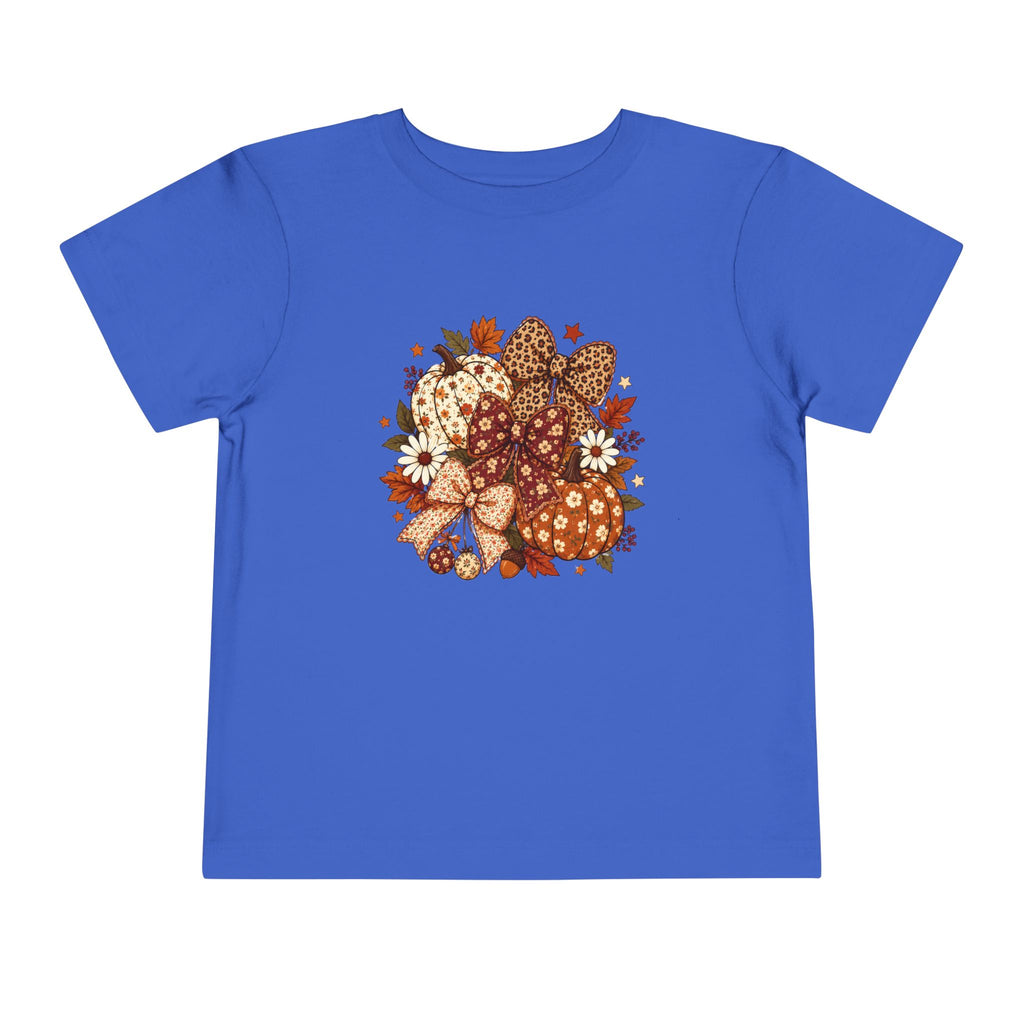 Toddler Tee — Autumn Leopard Floral Pumpkins Fall Bouquet