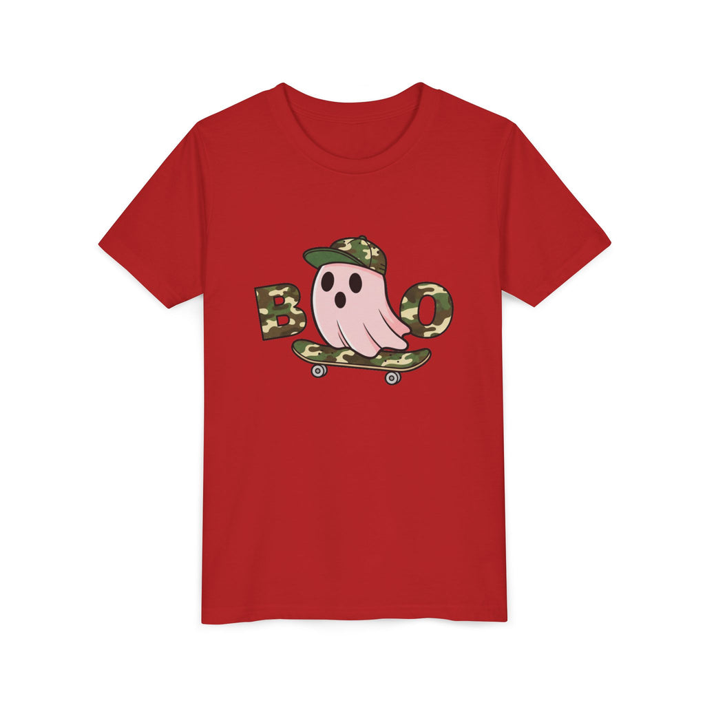 Youth Tee — Camo Skate Ghost “Boo” Graphic Tee