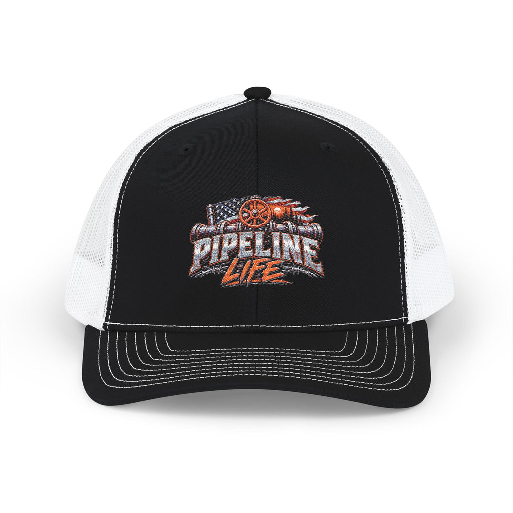 Lifeline Firefighter Trucker Hat — USA Flag Badge Snapback