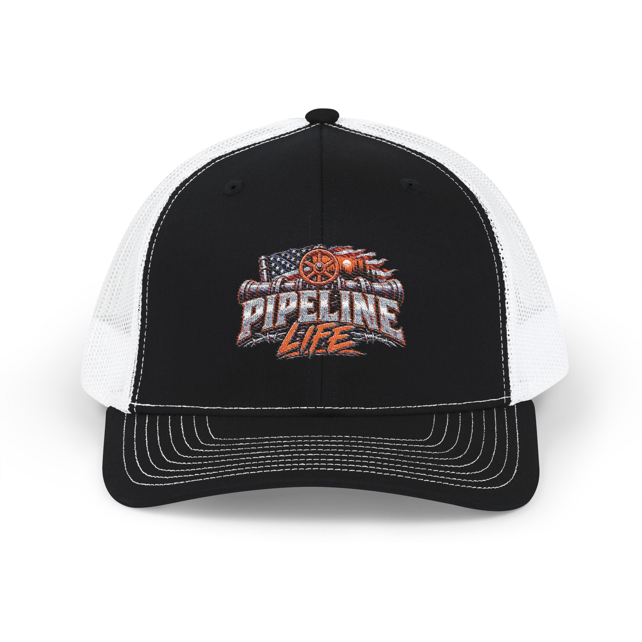 Lifeline Firefighter Trucker Hat — USA Flag Badge Snapback