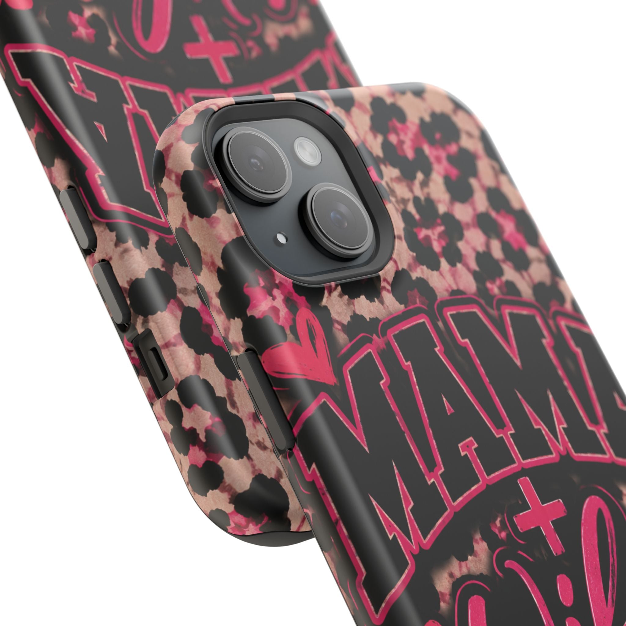 Phone Case — Pink Leopard "Mama Wifey" Magnetic Impact-Resistant Case