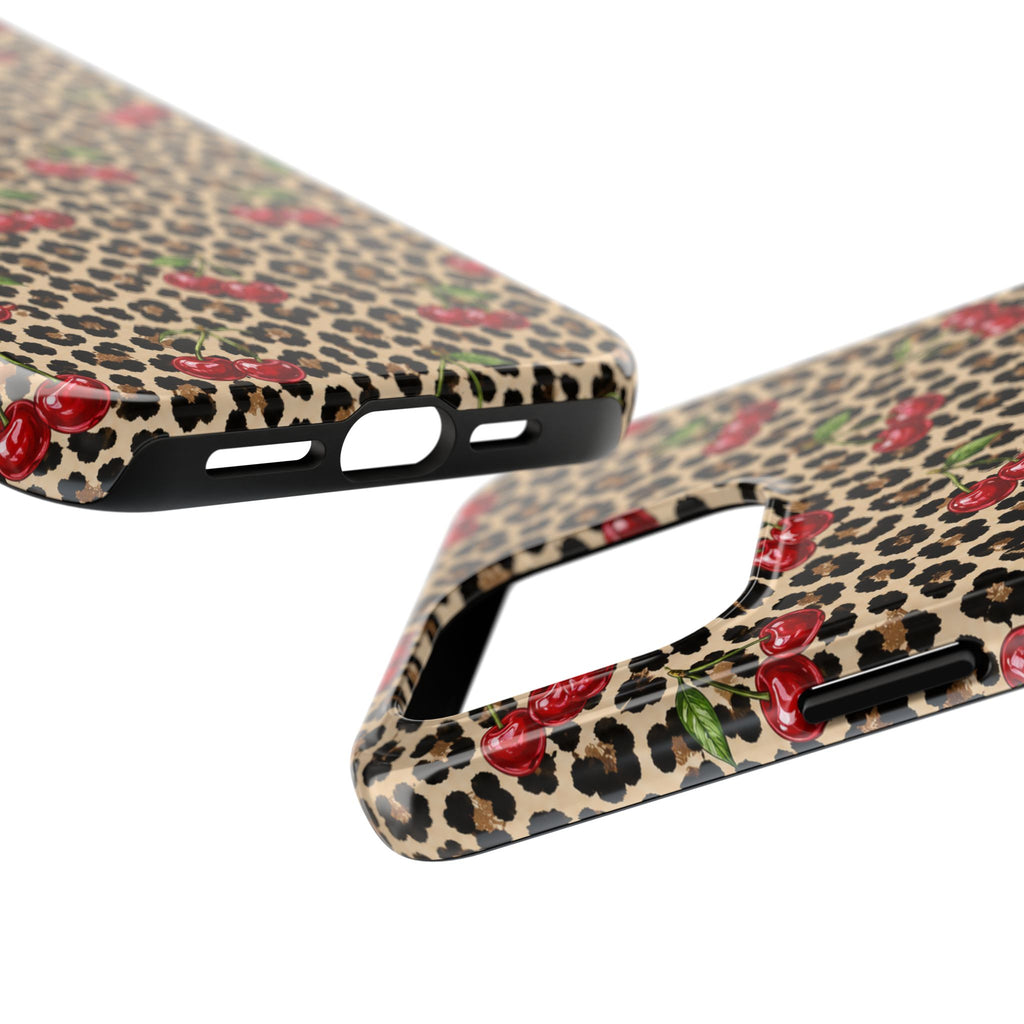 Cherry Leopard Tough Phone Case