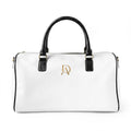 Faux Leather Weekender Bag — Stylish White Travel Duffel