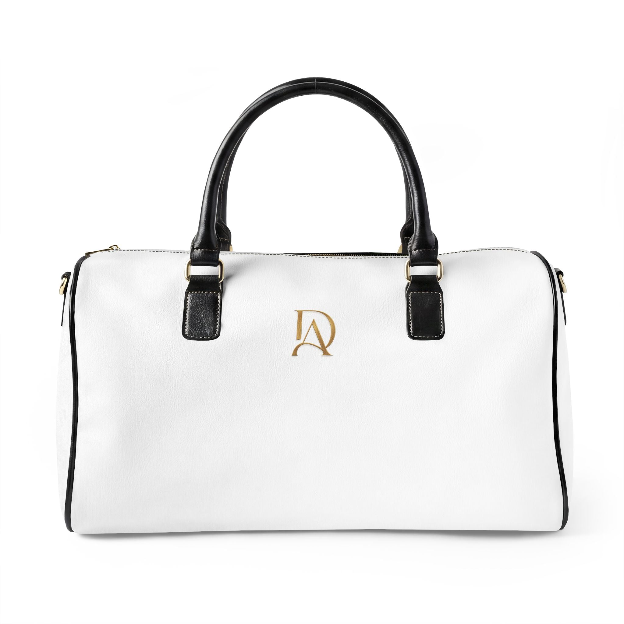 Faux Leather Weekender Bag — Stylish White Travel Duffel