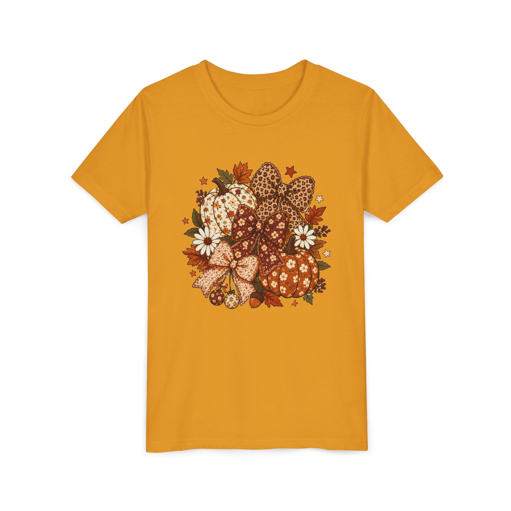 Youth Tee — Autumn Pumpkin Bouquet Graphic Shirt