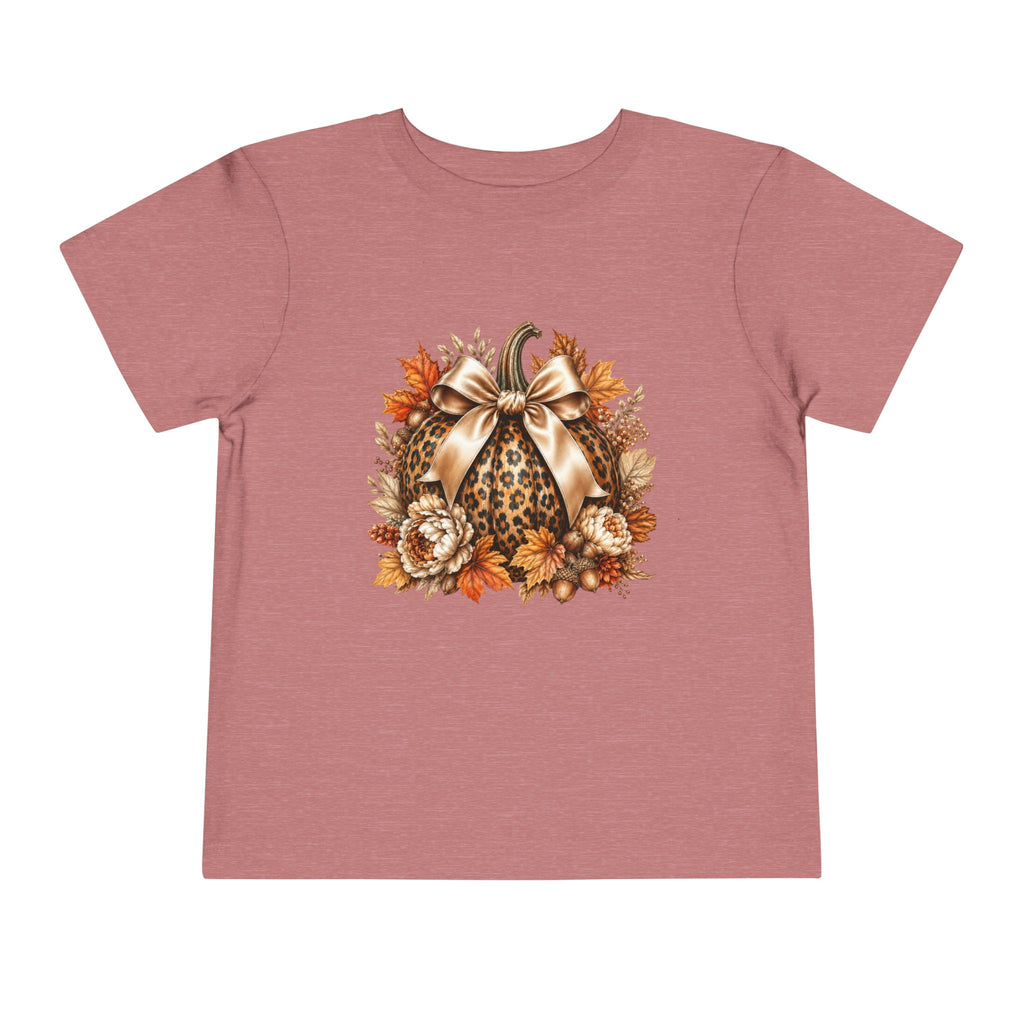 Toddler Tee — Leopard Pumpkin Fall Floral Design