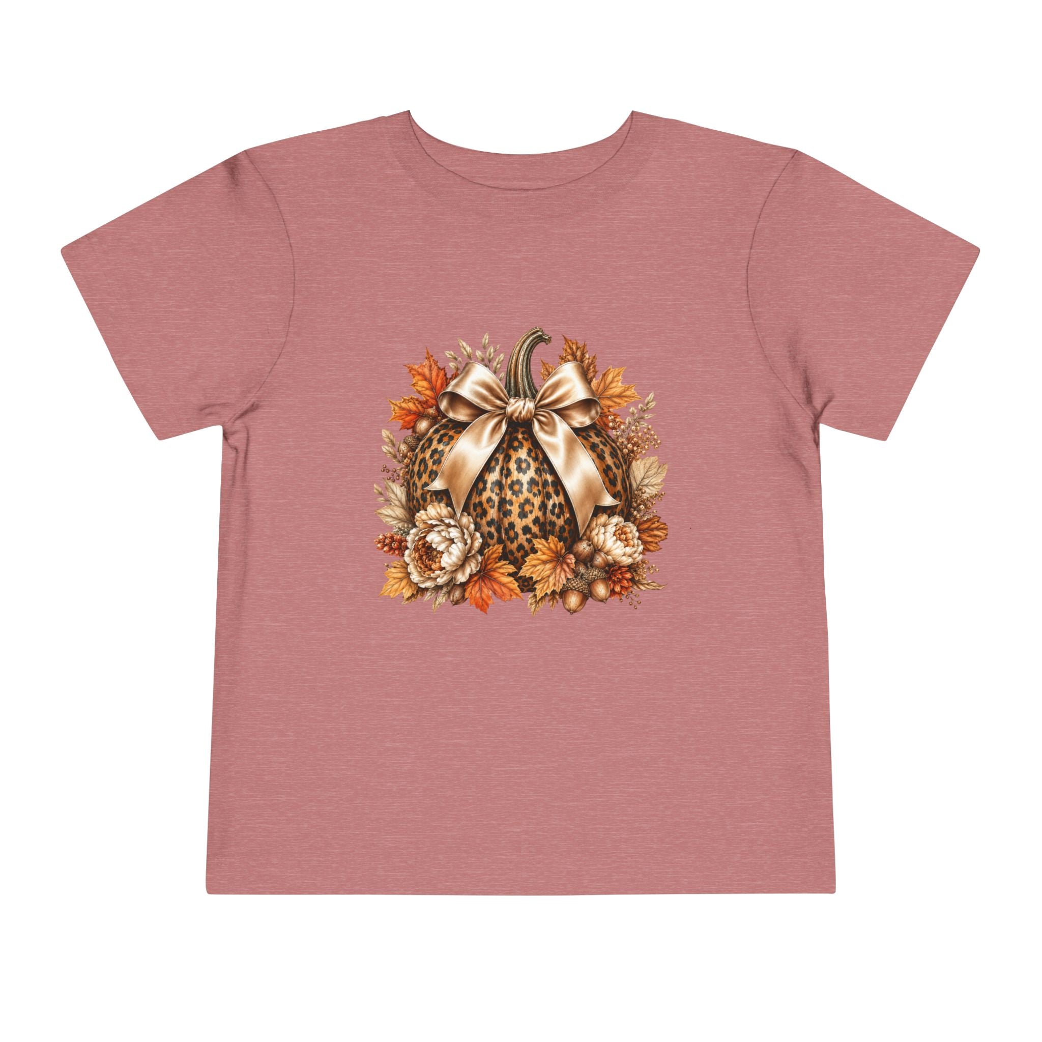 Toddler Tee — Leopard Pumpkin Fall Floral Design