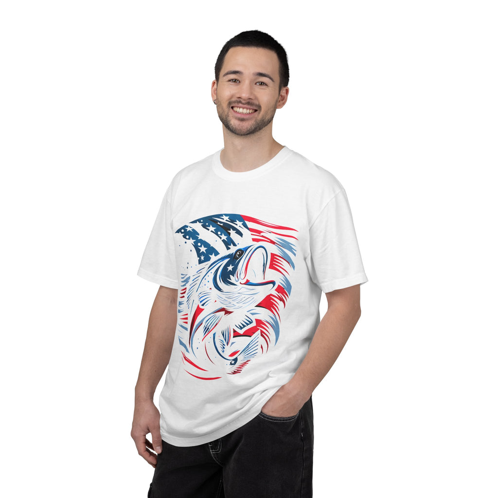 American Flag Bass T-Shirt — Patriotic Fishing Tee