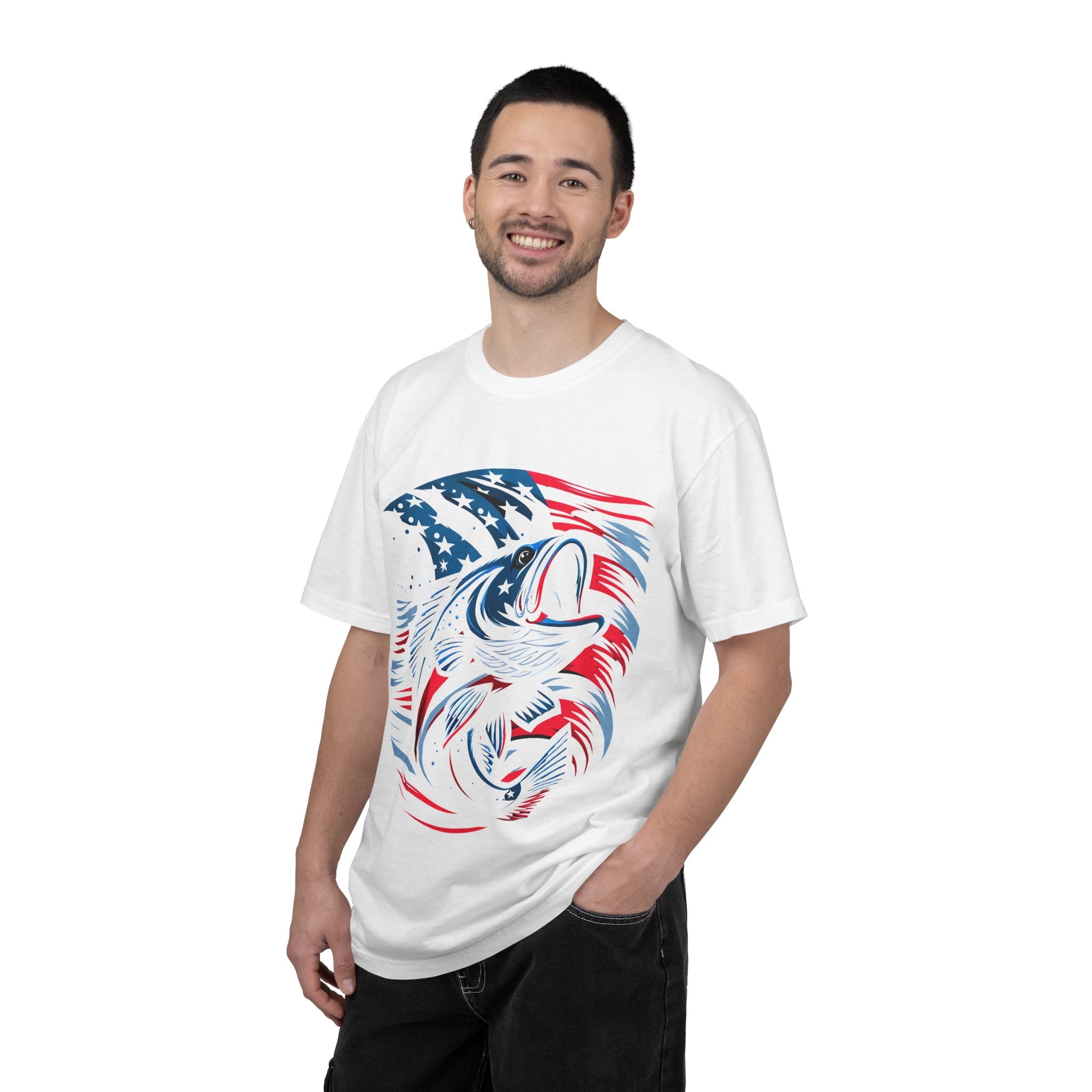 American Flag Bass T-Shirt — Patriotic Fishing Tee