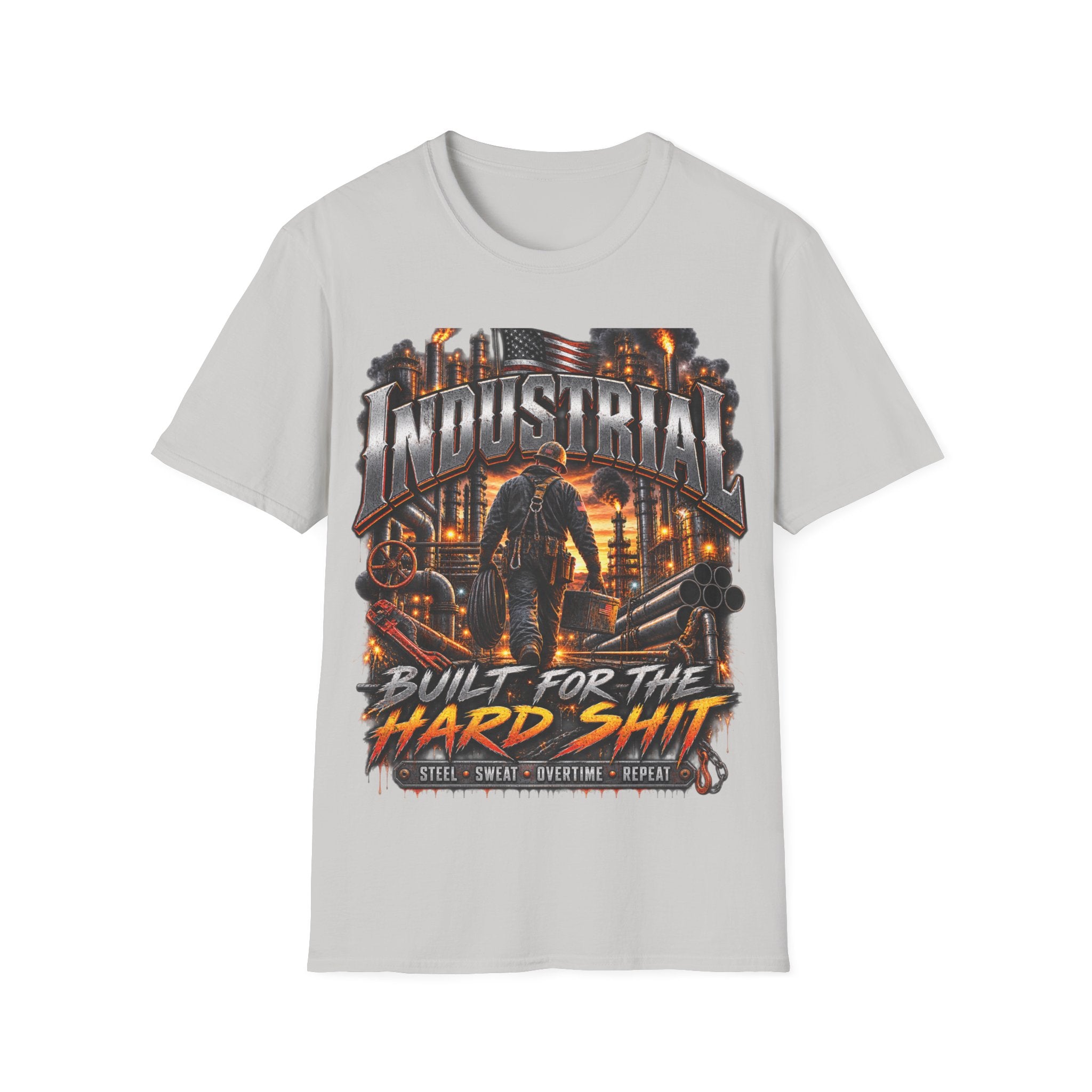 Industrial Worker T-Shirt — "Built for the Hard Shift" Graphic Tee