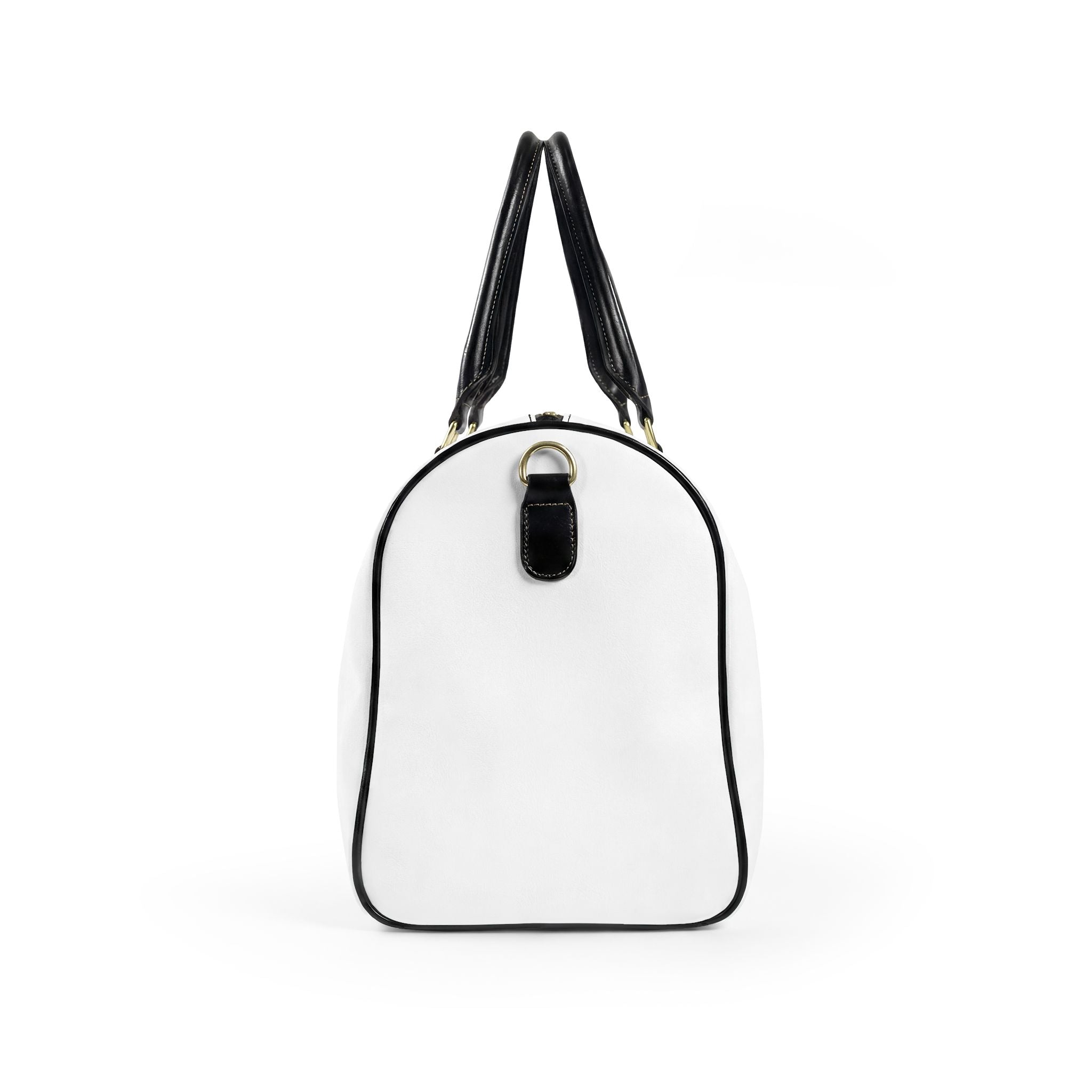 Faux Leather Weekender Bag — Stylish White Travel Duffel