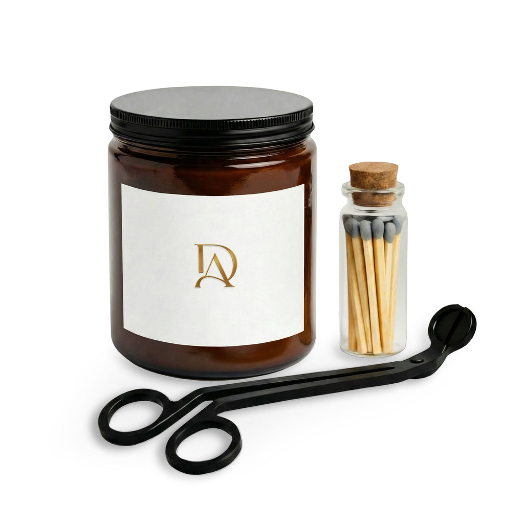 Luxury Scented Candle Gift Set with Matches & Wick Trimmer