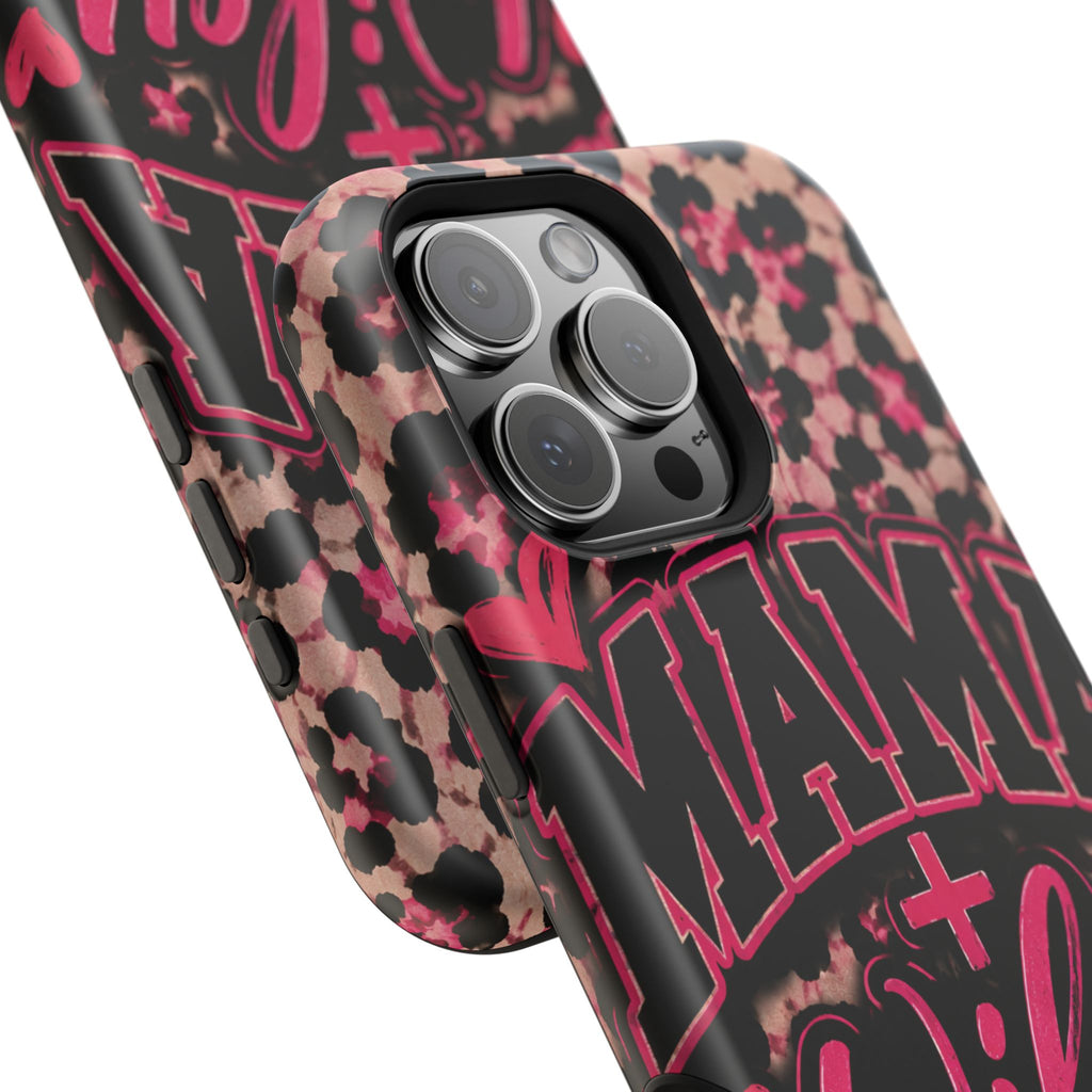 Phone Case — Pink Leopard "Mama Wifey" Magnetic Impact-Resistant Case