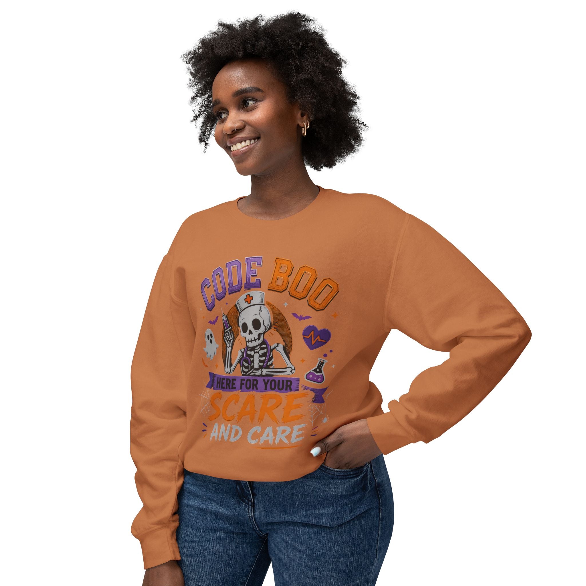 Nurse Skeleton 'Code Boo' Sweatshirt