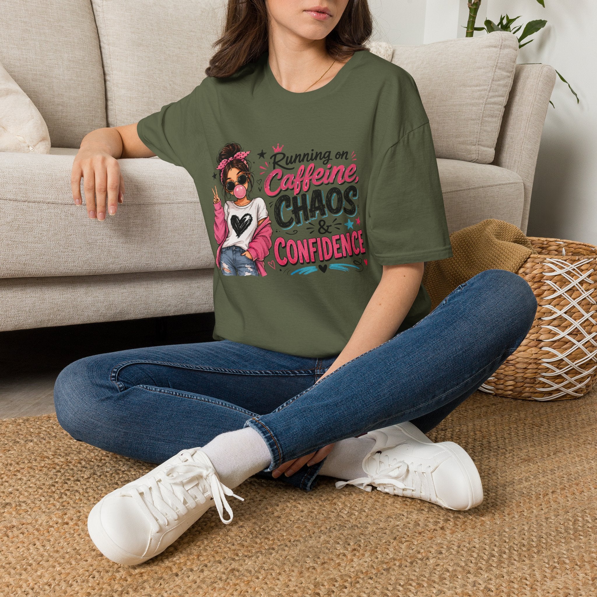 Running on Caffeine, Chaos & Confidence T-Shirt
