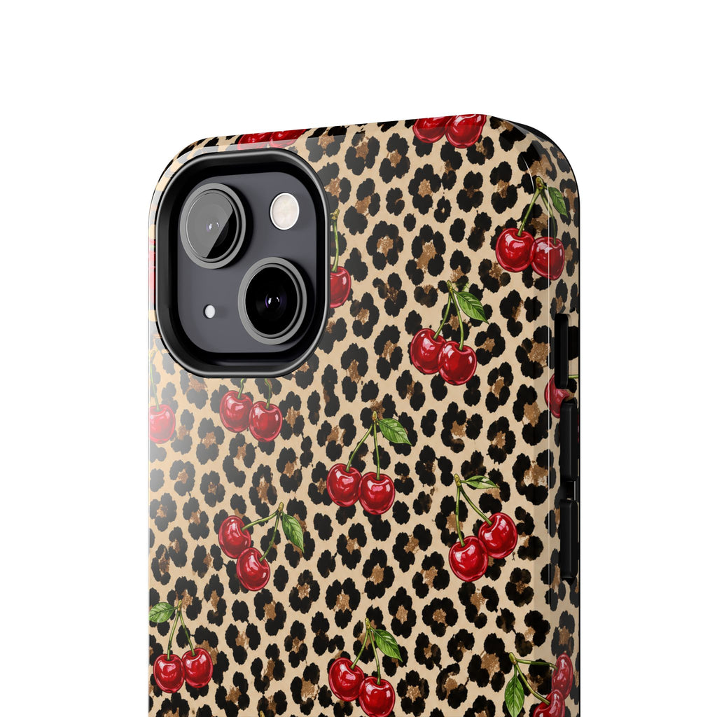 Cherry Leopard Tough Phone Case