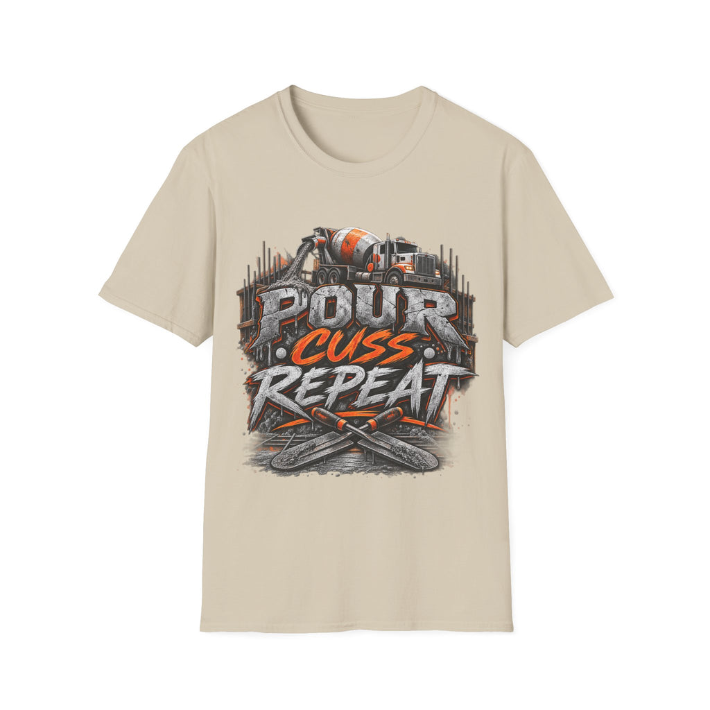Pour Cuss Repeat Concrete Mixer T-Shirt